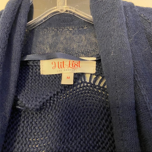 Hit List LA Navy Blue Light Weight Linen Cardigan - Picture 6 of 9